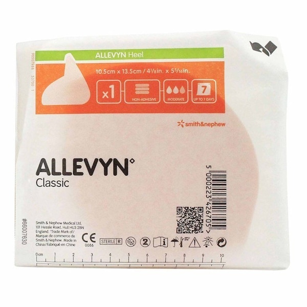 Allevyn Heel Foam Dressing 4-1/2 X 5-1/2 Inch Without Border Film Backing Nonadhesive Heel Sterile, 5PK 66007630 - main
